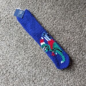 Old Navy Cozy Blue Dinosaur Christmas Socks